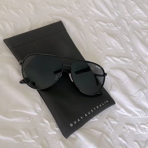 Quay black aviator sunglasses